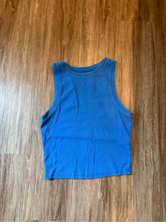 Hollister Tops - Hollister Blue Ribbed Sleeveless Crop Tank